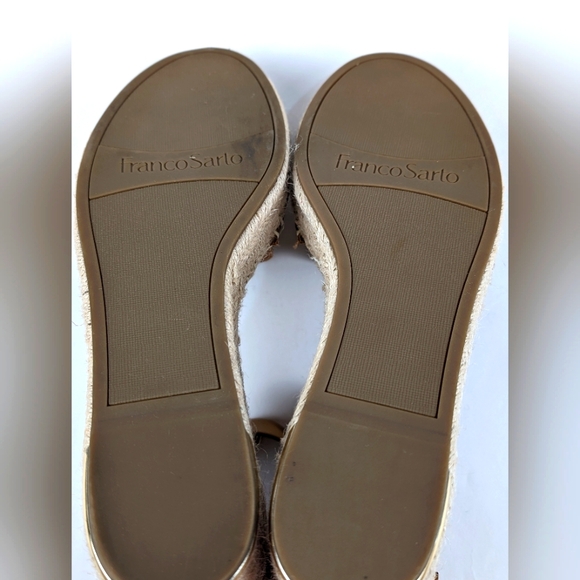 Franco Sarto Callia Brown Leather Wedge Espadrilles Sandals Ankle Strap Size 12 - Picture 10 of 10